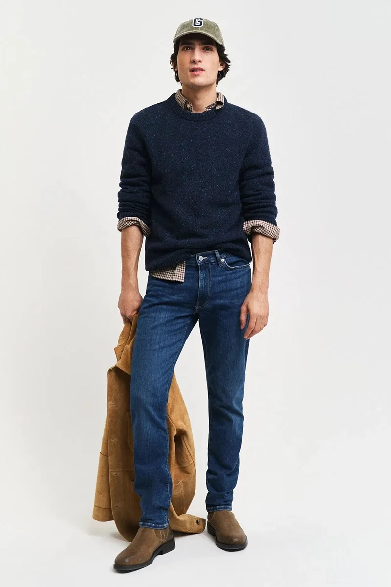 Gant Erkek Lacivert Regular Fit Kazak