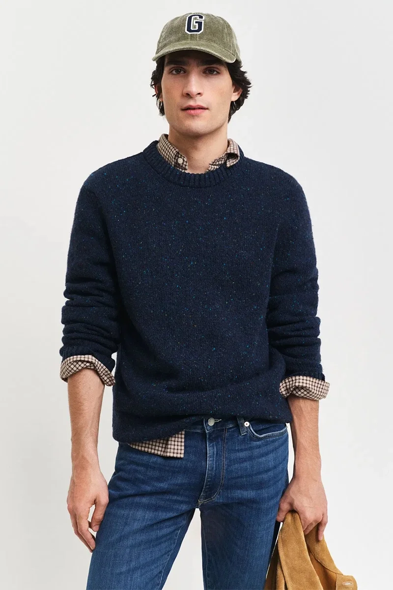 Gant Erkek Lacivert Regular Fit Kazak