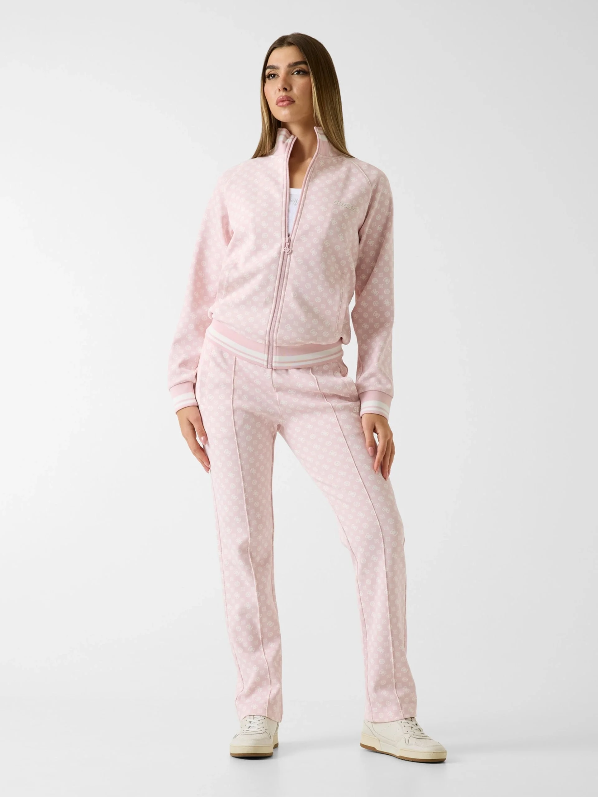 Guess Aggie Tam Fermuarlı Kadın Pembe Eşofman Üstü V5YQ03KB212-P6GZ