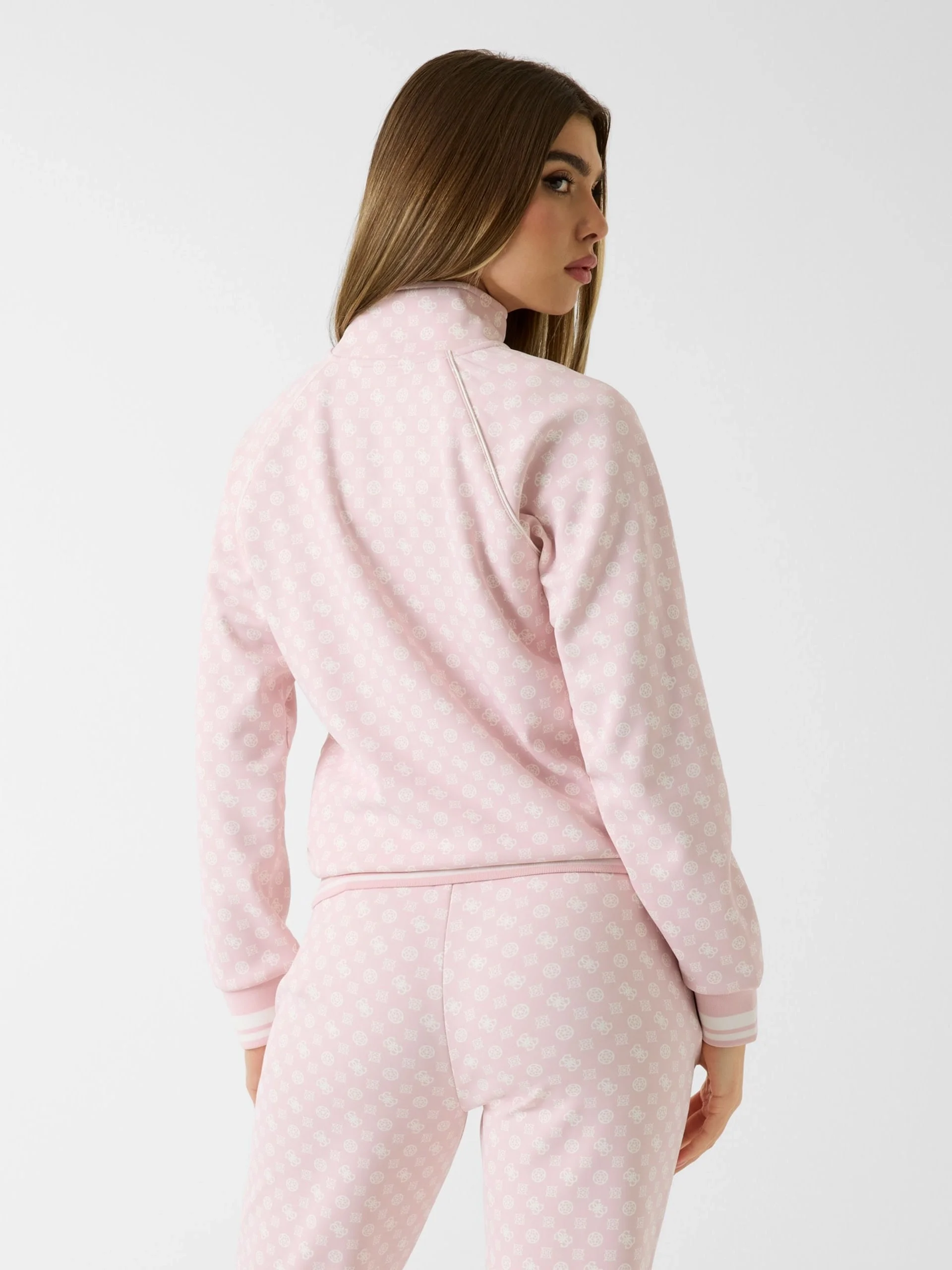 Guess Aggie Tam Fermuarlı Kadın Pembe Eşofman Üstü V5YQ03KB212-P6GZ