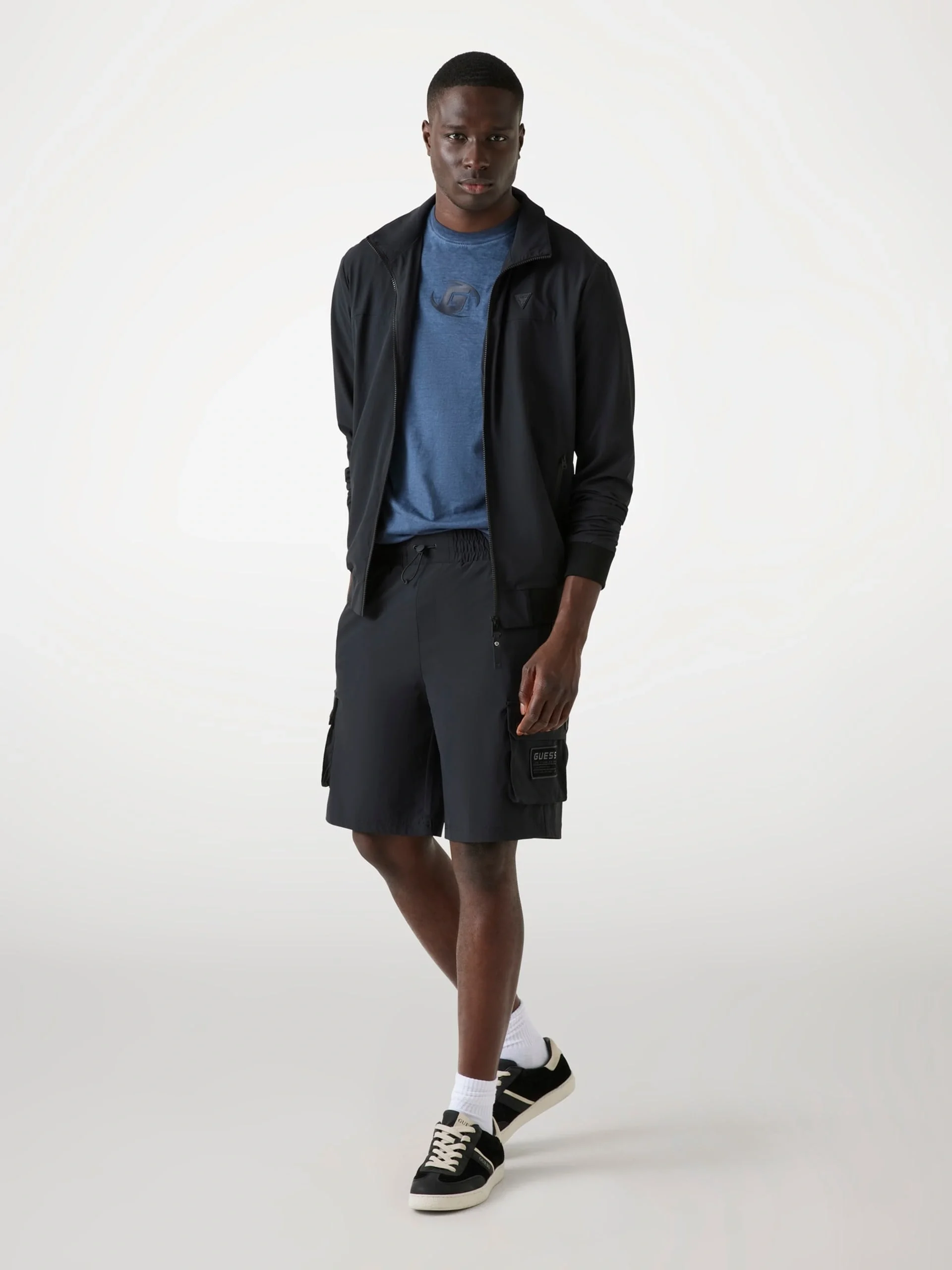 Guess Albino Erkek Siyah Aktif Loose Fit Şort Z5YD00WH2H0-JBLK