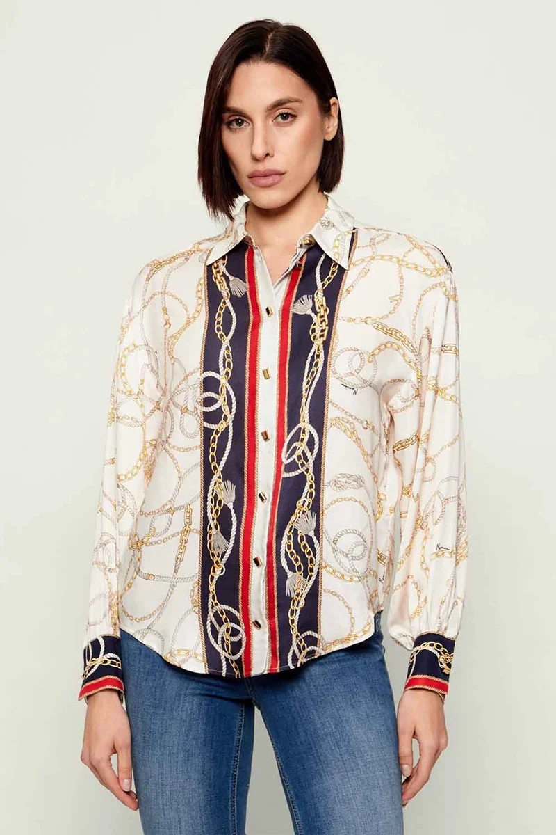 Guess Amanda Uzun Kollu Kadın Çok Renkli Gömlek 6RGH147439A-PM6Z