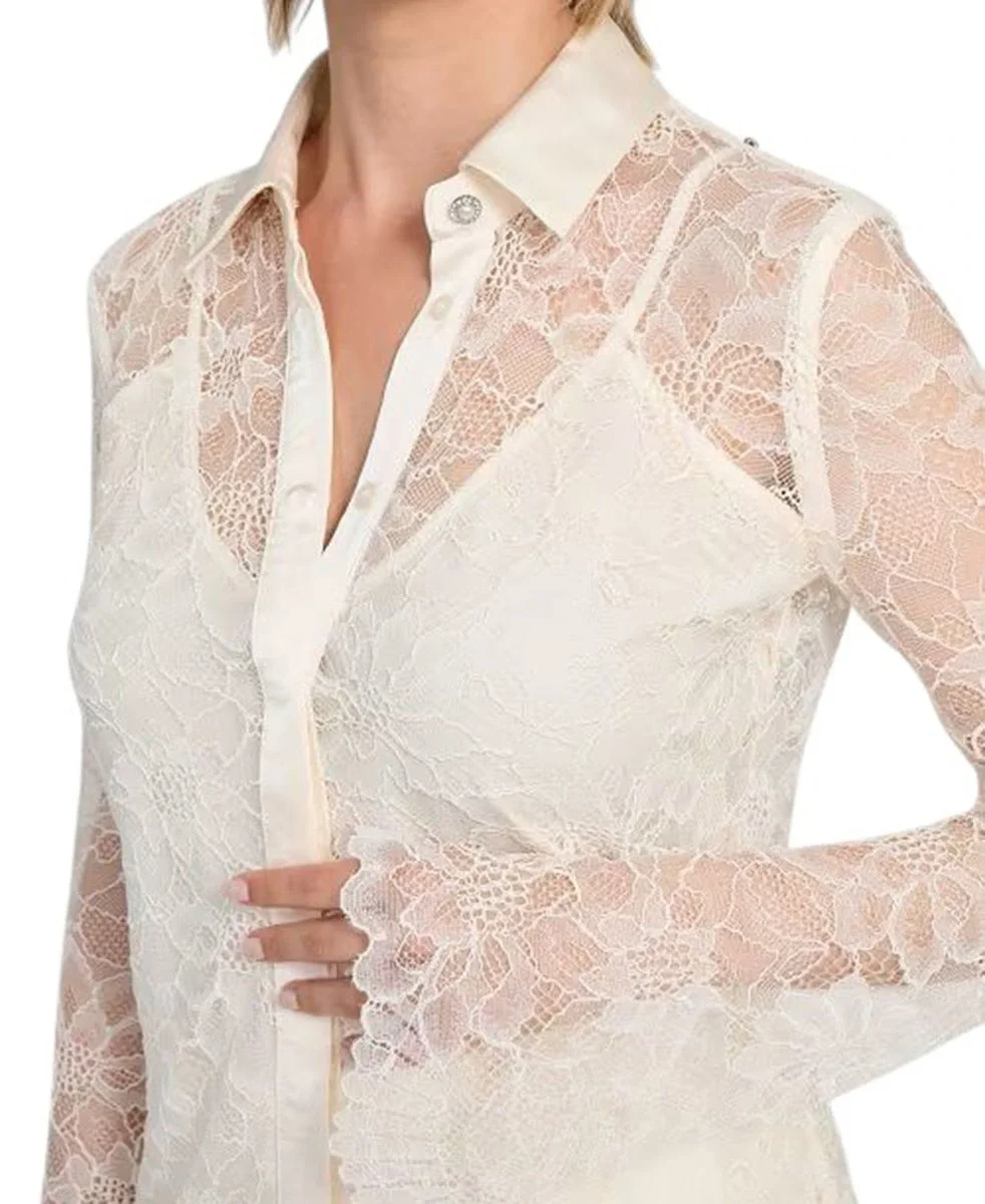 Guess Antoinette Kadın Pembe Slim Fit Gömlek W5YH58WHDY0-G133