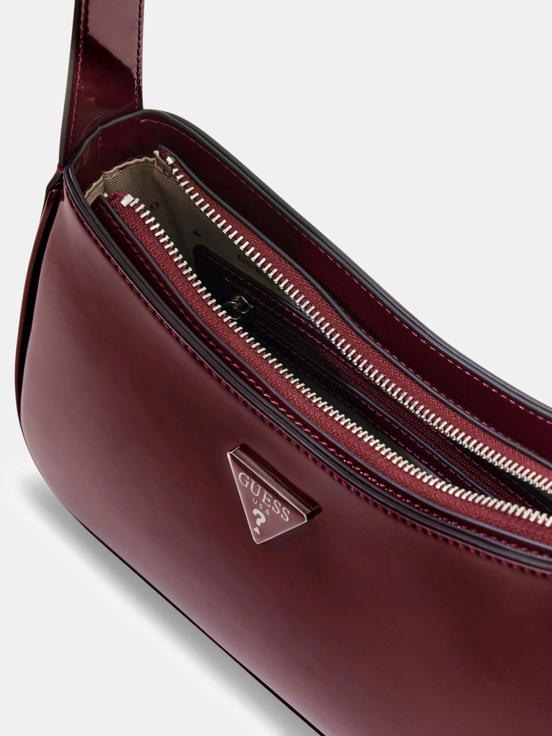 Guess Arnela Üstten Fermuarlı Omuz Kadın Bordo El Çantası HWNY9496170-BUR