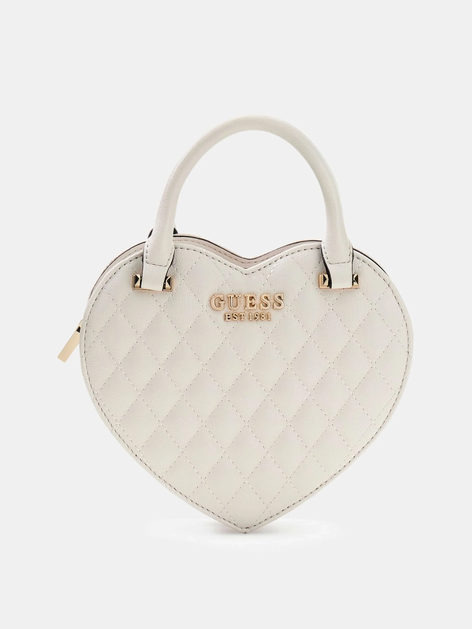 Guess Atabey Kalp Şekilli Kadın Beyaz Çapraz Çanta HWQG9894770-OFF