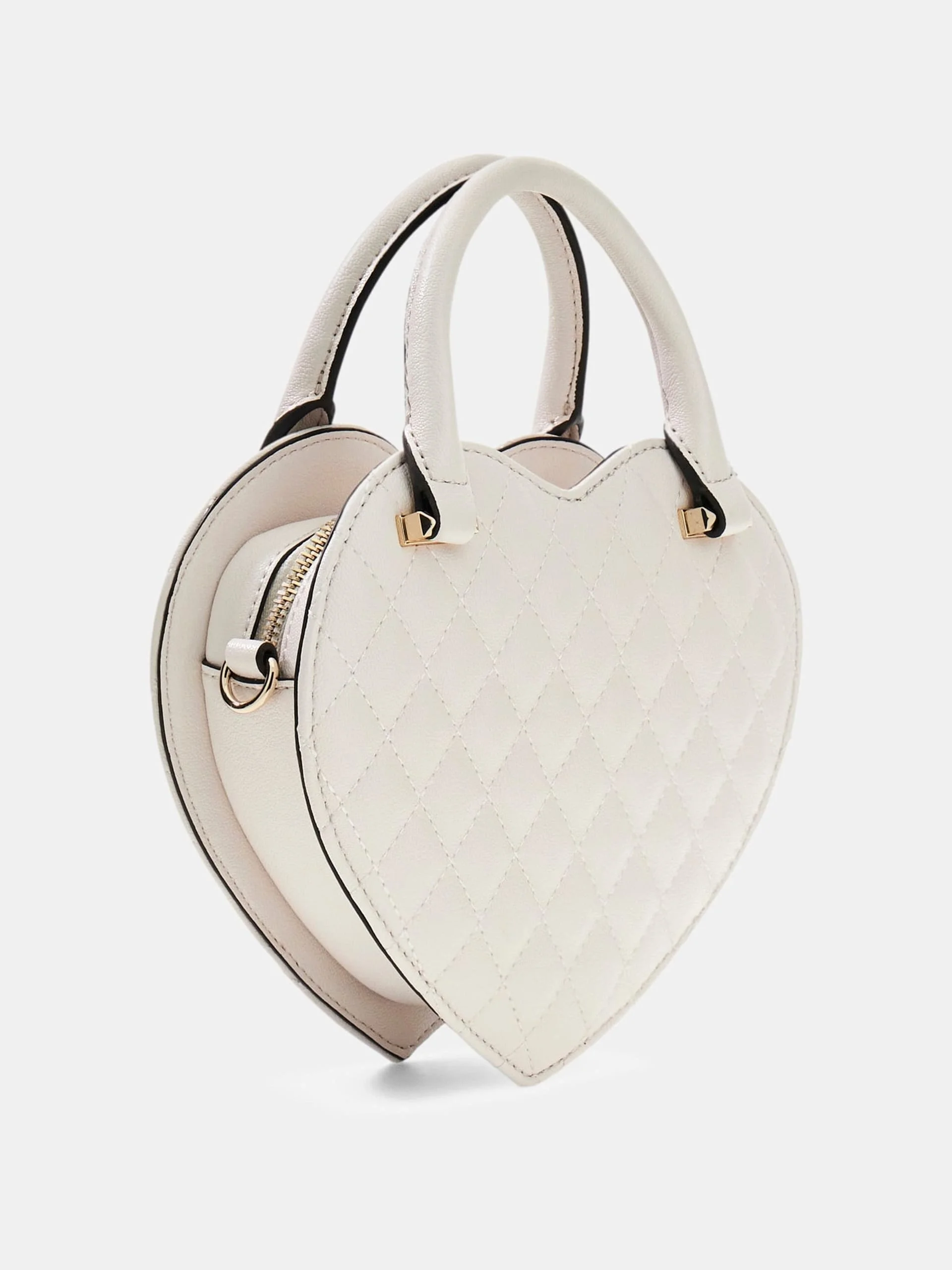 Guess Atabey Kalp Şekilli Kadın Beyaz Çapraz Çanta HWQG9894770-OFF