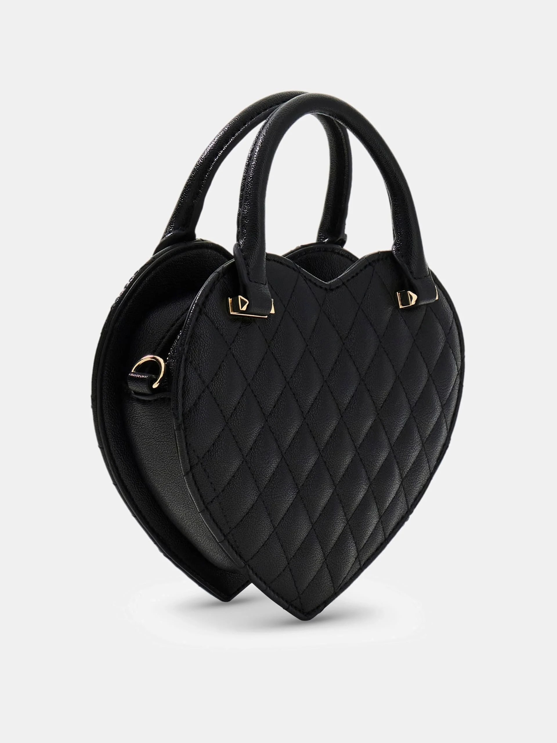 Guess Atabey Kalp Şekilli Kadın Siyah Çapraz Çanta HWQG9894770-BLA