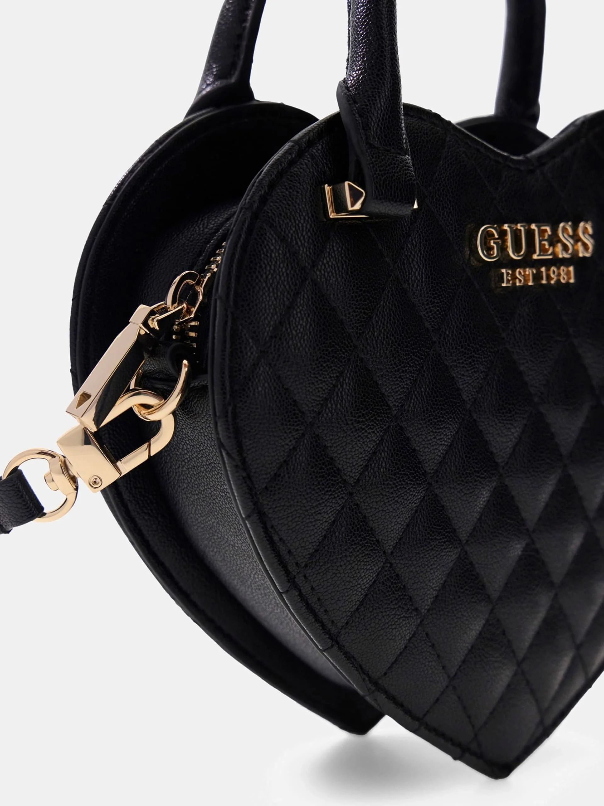 Guess Atabey Kalp Şekilli Kadın Siyah Çapraz Çanta HWQG9894770-BLA