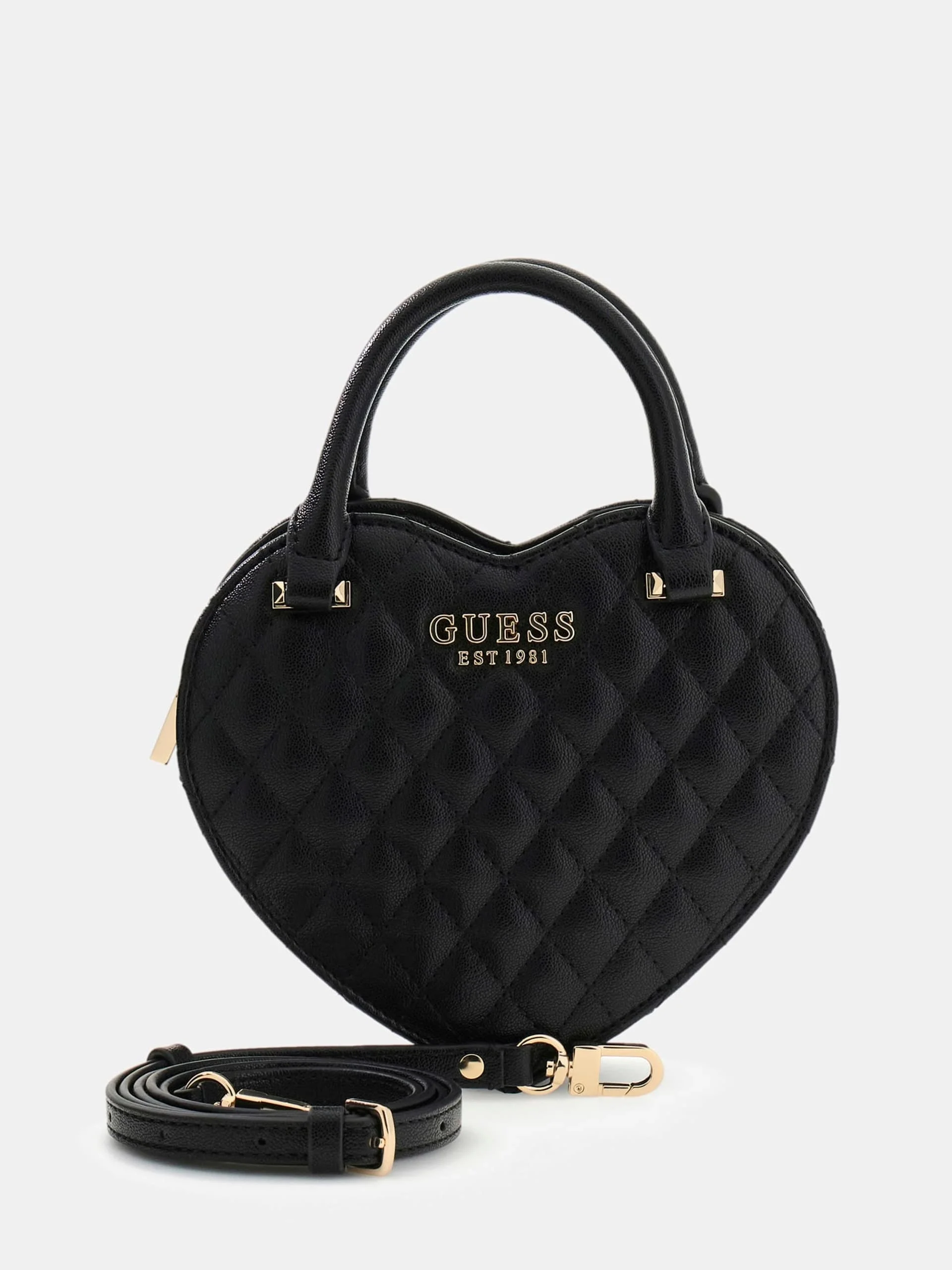 Guess Atabey Kalp Şekilli Kadın Siyah Çapraz Çanta HWQG9894770-BLA