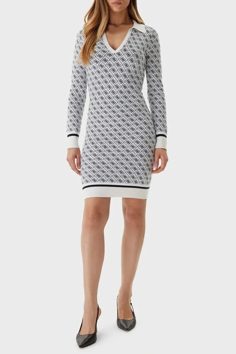 Guess Aubrey Kadın Çok Renkli Yün Karışımlı Triko Elbise W5BK25Z3JD2-F0YU