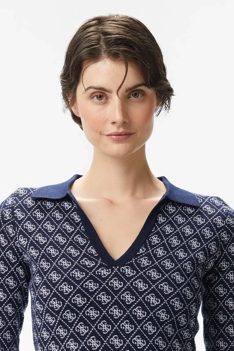 Guess Aubrey Kadın Lacivert Yün Karışımlı Triko Elbise W5BK25Z3JD2-FBDI