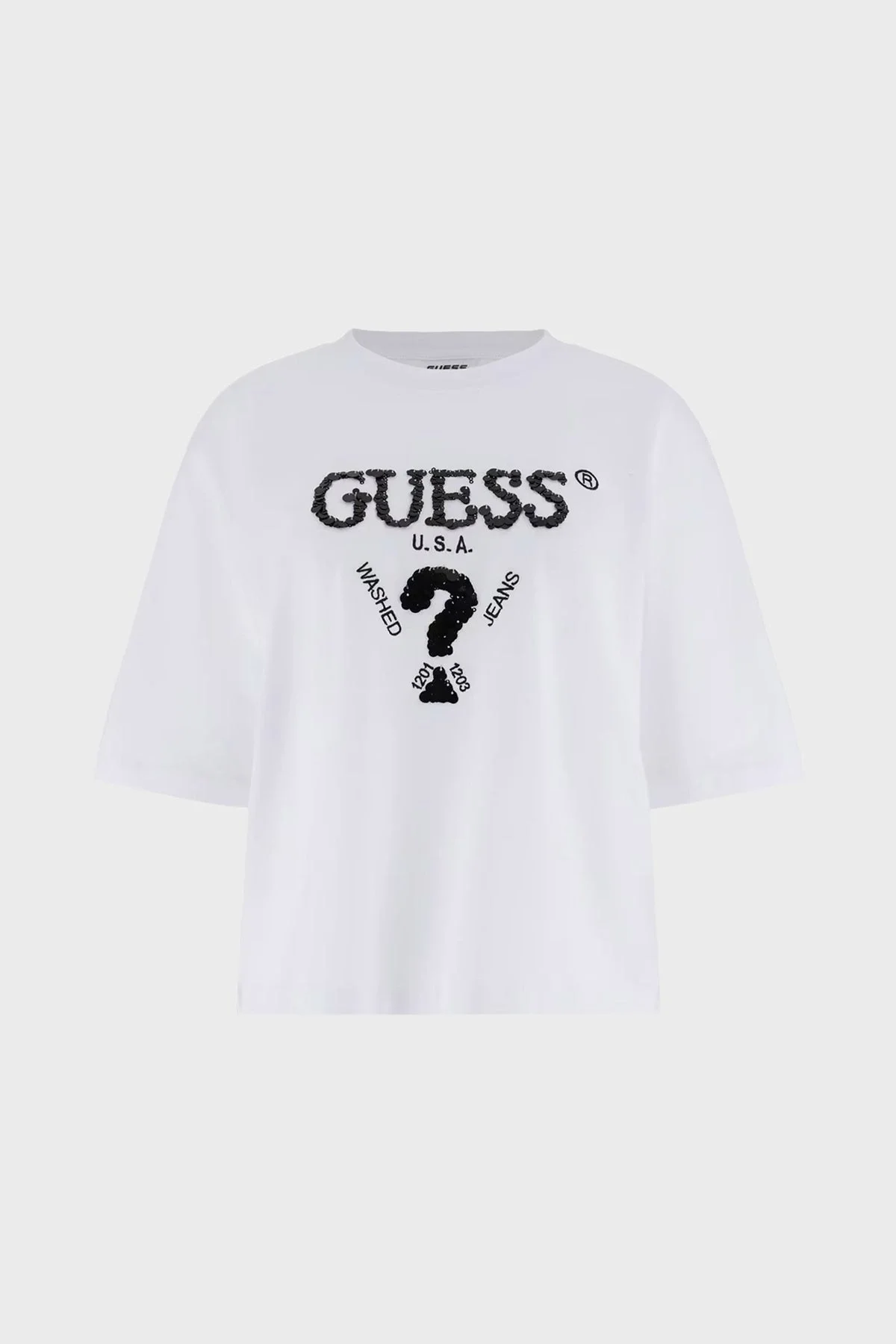 Guess Aurélie Kadın Beyaz Aktif Boxy Fit T-Shirt V4YI06I3Z14-G011