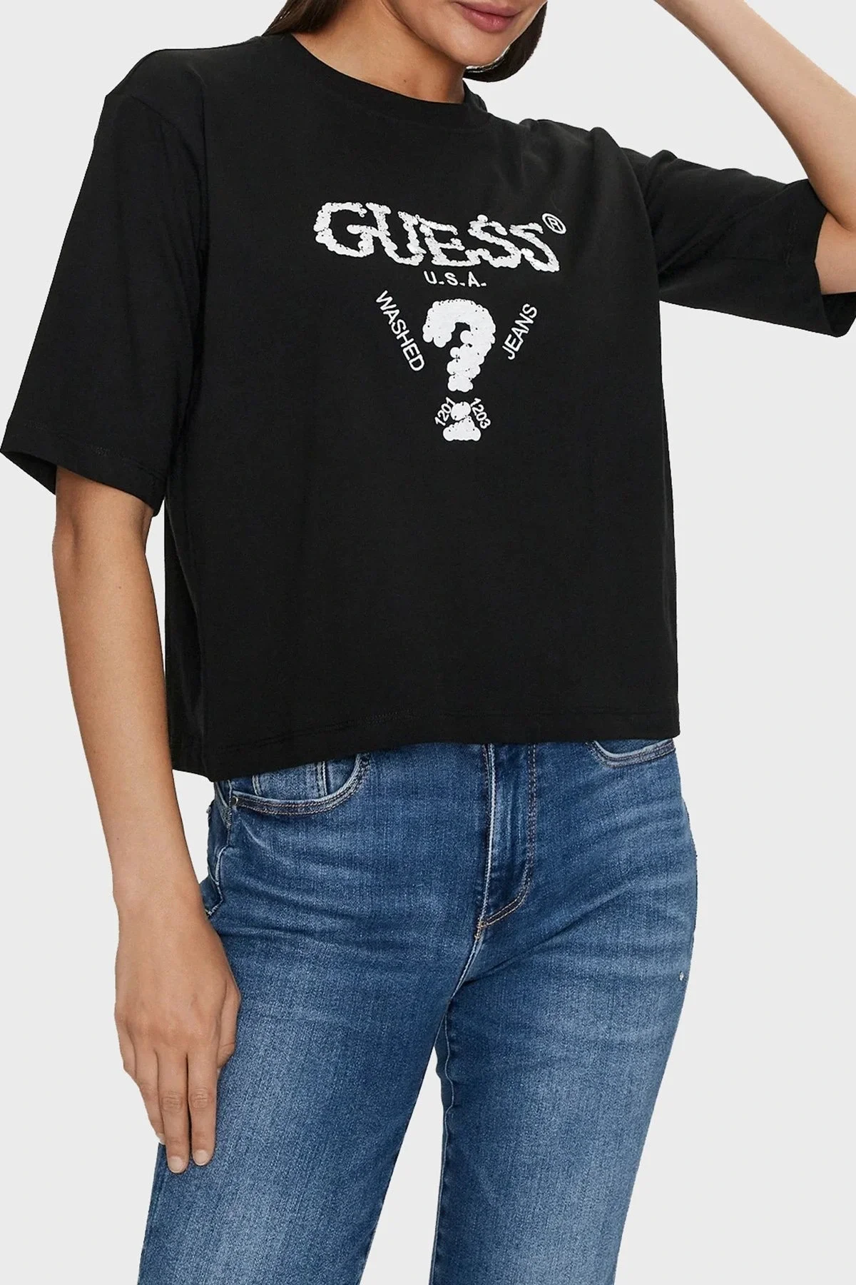 Guess Aurélie Kadın Krem Aktif Boxy Fit T-Shirt V4YI06I3Z14-FJ8N