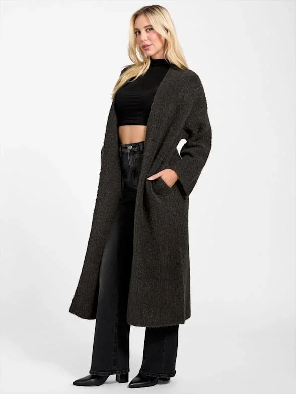 Guess Beniko Kadın Kahverengi Yün Karışımlı Triko Hırka W5BR54Z0702-G1H3