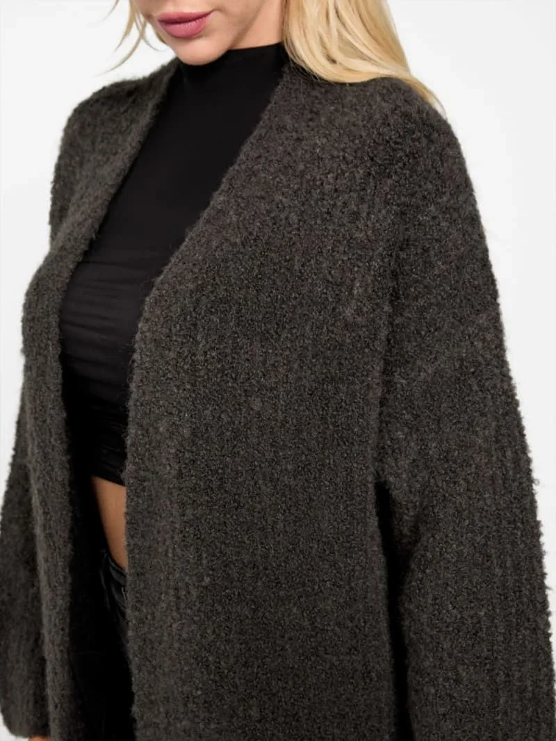 Guess Beniko Kadın Kahverengi Yün Karışımlı Triko Hırka W5BR54Z0702-G1H3