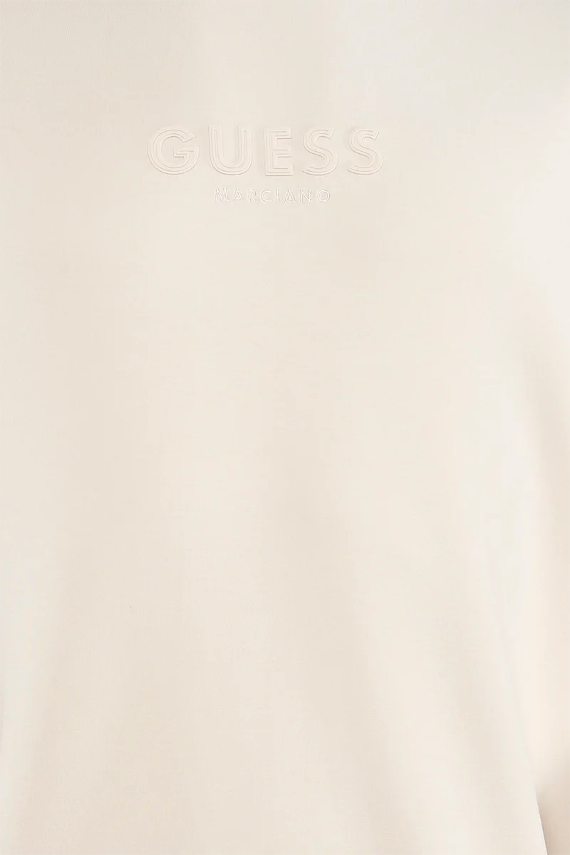 Guess Bisiklet Yaka Uzun Kollu Scuba Luxe Erkek Krem Sweatshirt M6RQ42KAYM2-G1CV