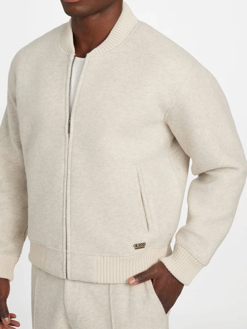 Guess Bomb Erkek Krem Yün Karışımlı Scuba  Eşofman Üstü  M5BQ22K7640-LOH