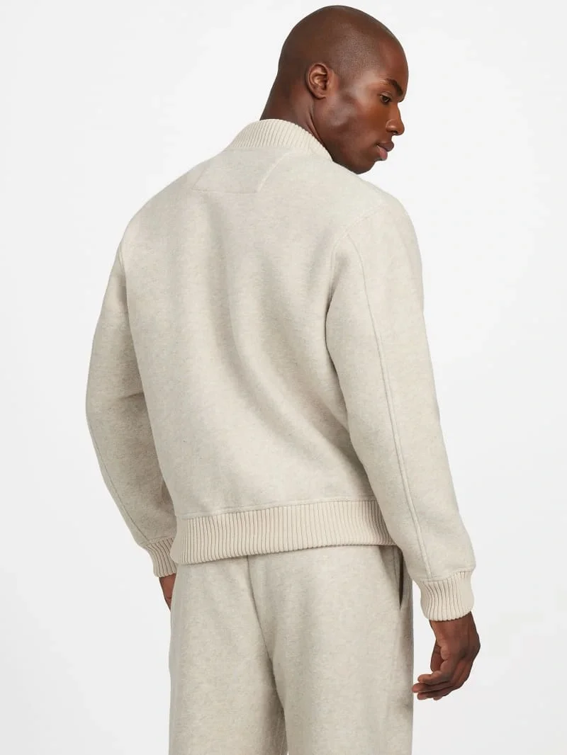 Guess Bomb Erkek Krem Yün Karışımlı Scuba  Eşofman Üstü  M5BQ22K7640-LOH