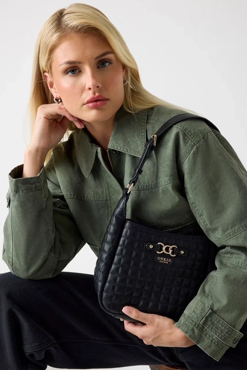 Guess Brera Kadın Siyah Omuz Çantası HWQG8424010-BLA