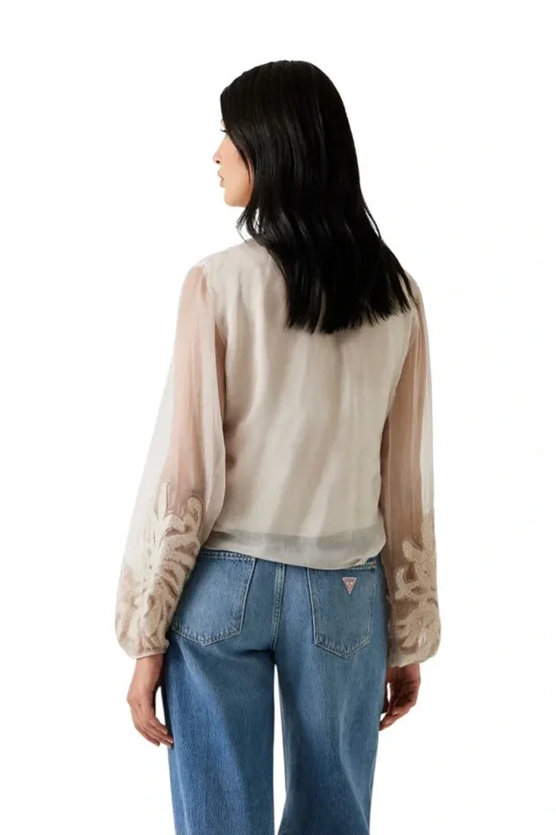 Guess Camilla Kadın Çok Renkli Ipek Karışımlı Relaxed Fit Gömlek W5YH0VWE550-F1CI