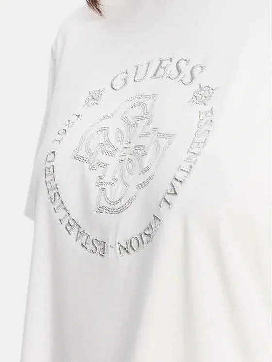 Guess Carla Kadın Beyaz Aktif Boxy Fit T-Shirt V5YI05KCOA2-G011
