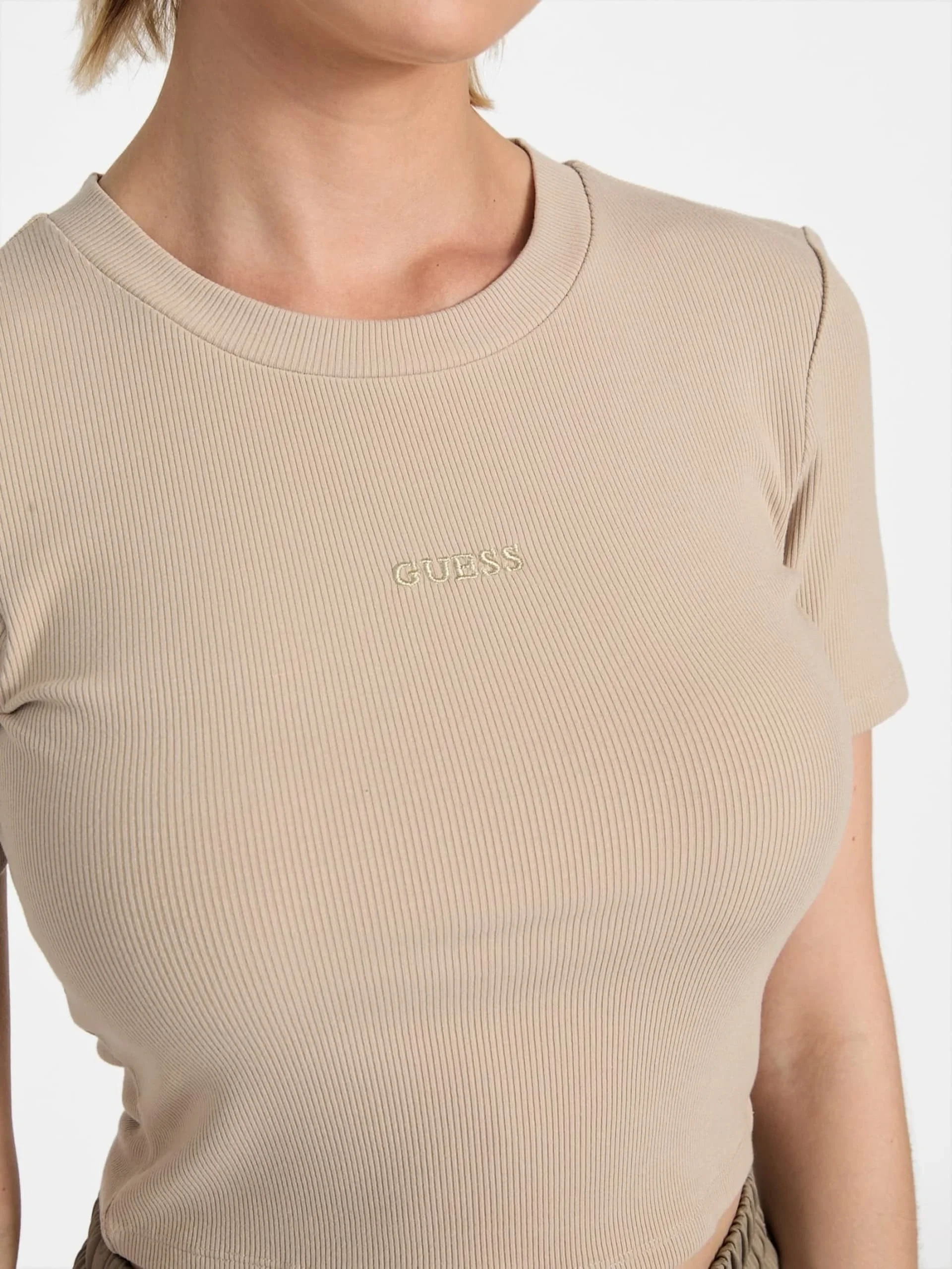 Guess Carla Kadın Kahverengi Aktif Top V5YP08K8RT2-G1DR