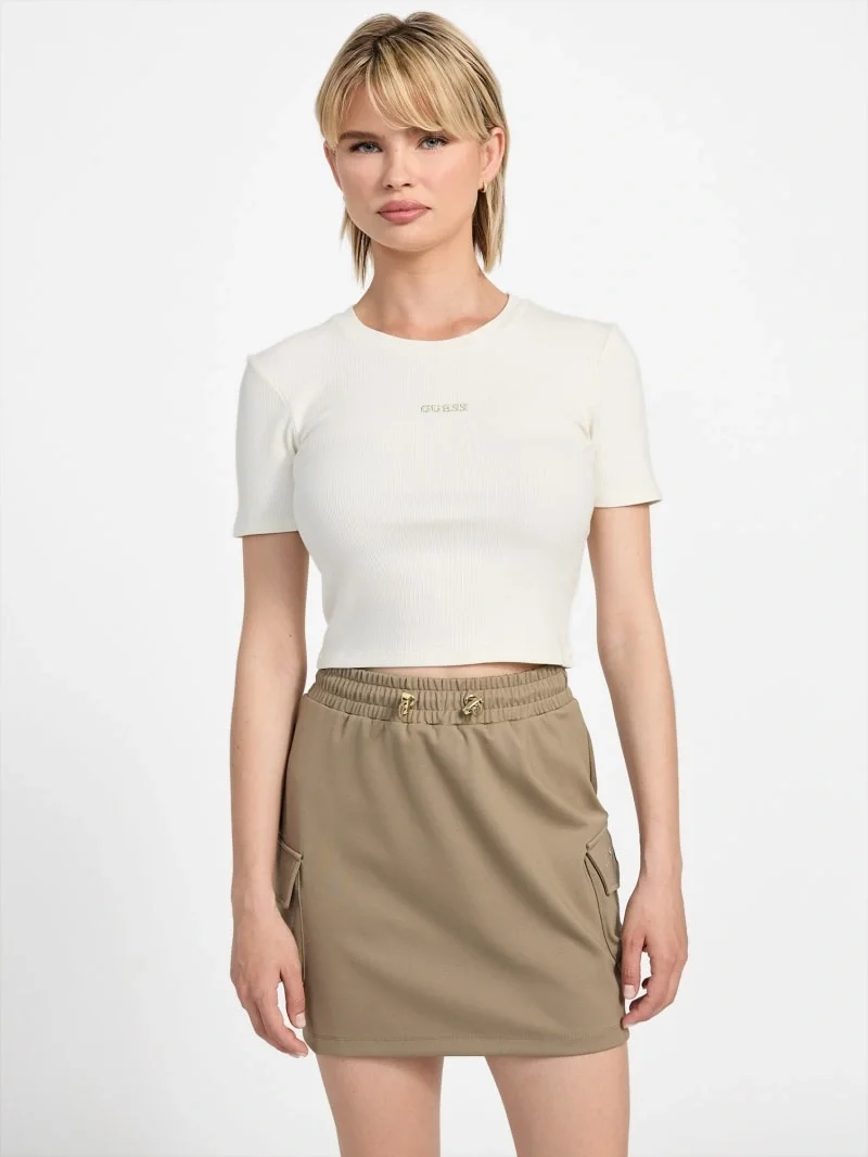 Guess Carla Kadın Krem Aktif Top V5YP08K8RT2-A10F