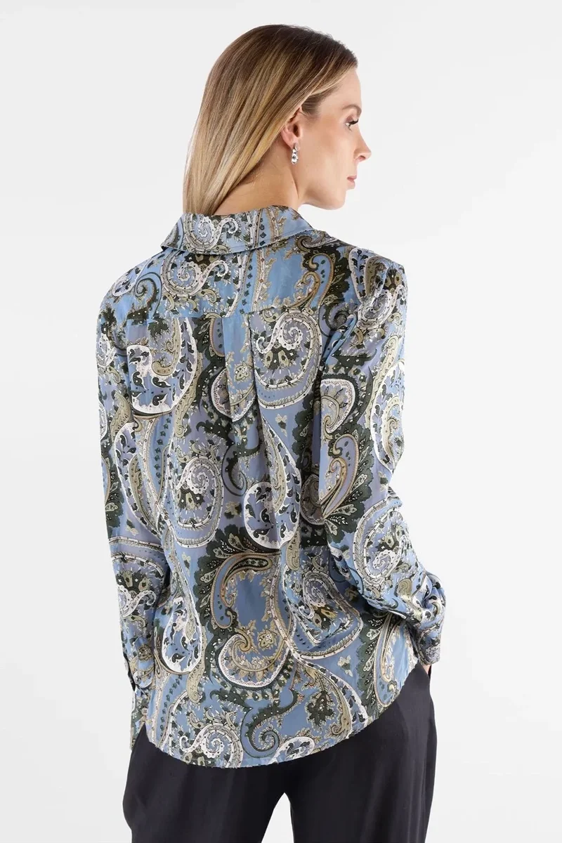 Guess Clarisse Kadın Çok Renkli Relaxed Fit Gömlek W5BH78W2770-PB0P