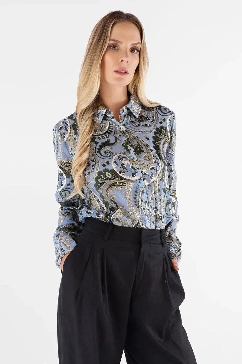 Guess Clarisse Kadın Çok Renkli Relaxed Fit Gömlek W5BH78W2770-PB0P