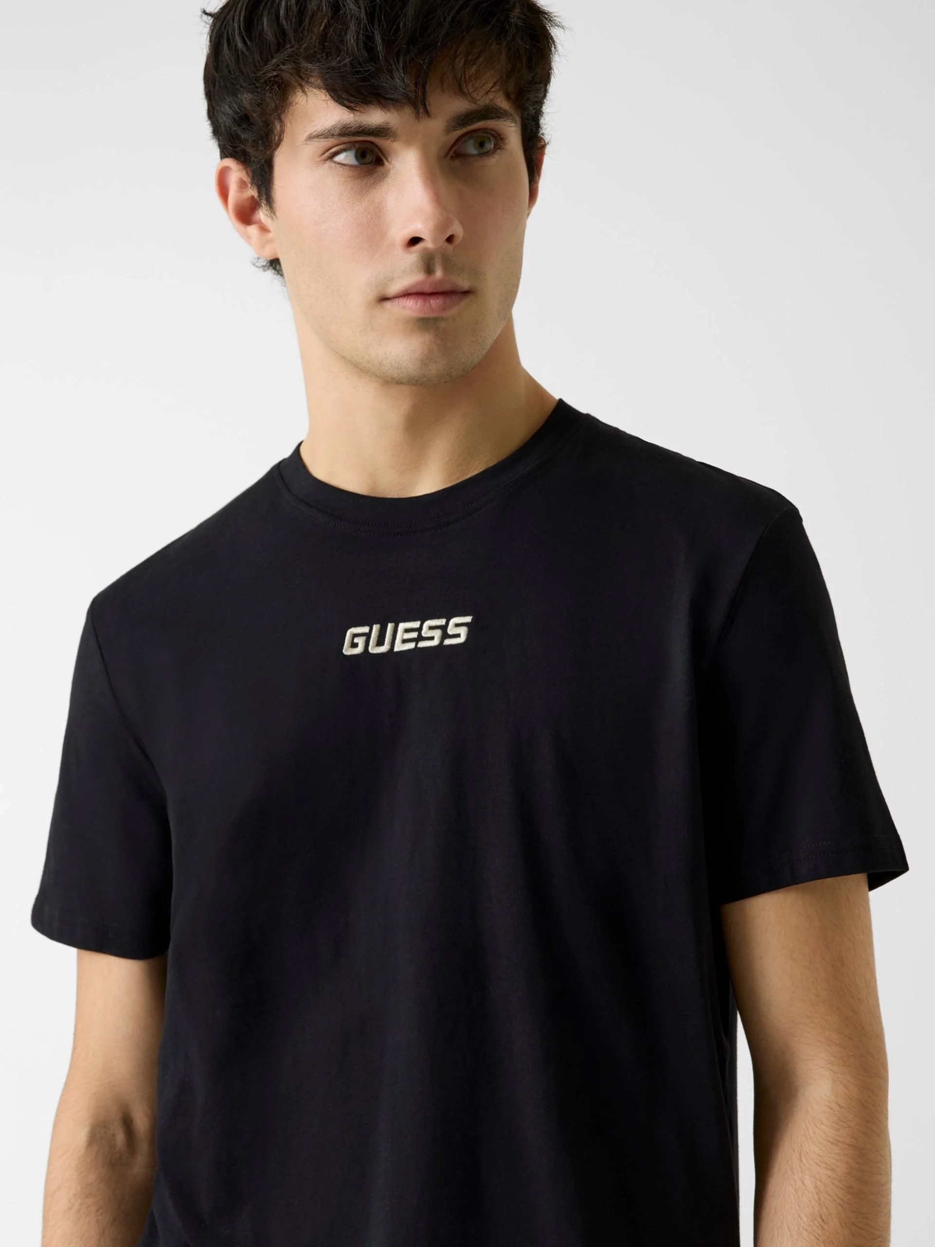 Guess Cochise Bisiklet Yaka Kısa Kollu Erkek Siyah T-shirt Z6RI00I3Z14-JBLK