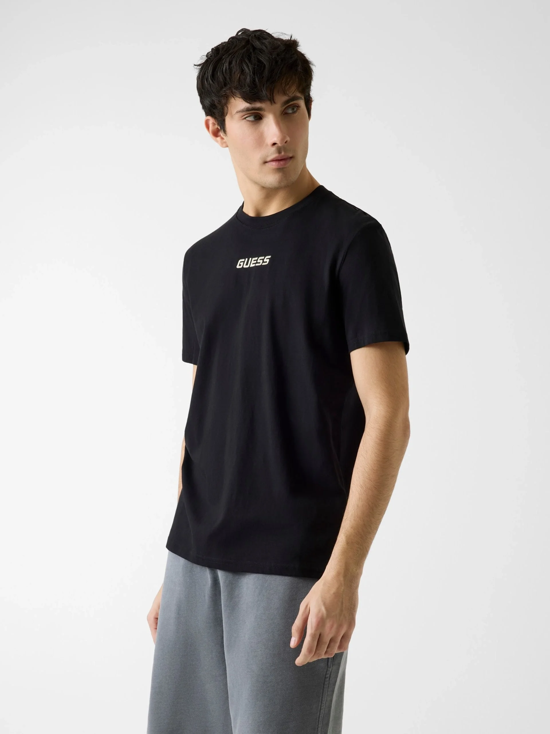 Guess Cochise Bisiklet Yaka Kısa Kollu Erkek Siyah T-shirt Z6RI00I3Z14-JBLK