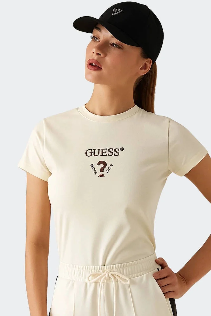 Guess Colette Kısa Kollu Kadın Beyaz T-shirt V4YI21KCDH1-D001