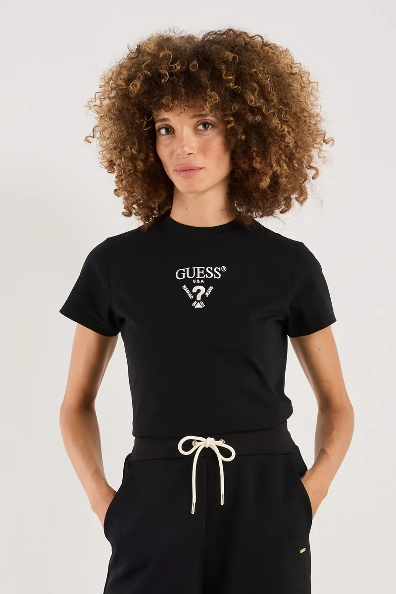 Guess Colette Kısa Kollu Kadın Krem T-shirt V4YI21KCDH1-FJ8N