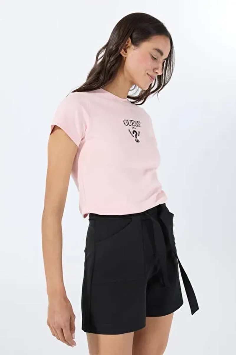 Guess Colette Kısa Kollu Kadın Mor T-shirt V4YI21KCDH1-LPBS