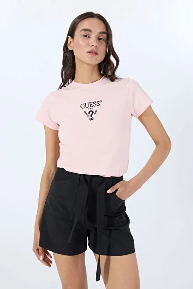 Guess Colette Kısa Kollu Kadın Mor T-shirt V4YI21KCDH1-LPBS