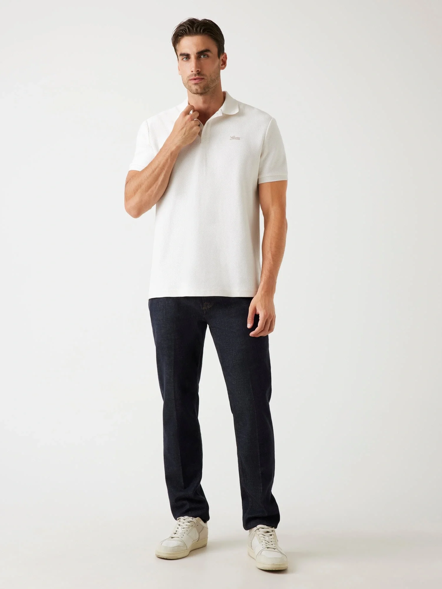 Guess Cotton Erkek Beyaz Regular Fit Polo T-Shirt M5BP05K0891-G018