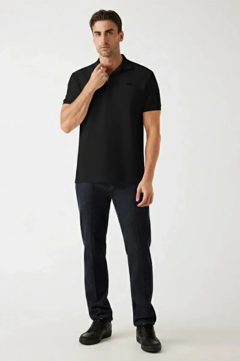 Guess Cotton Erkek Siyah Regular Fit Polo T-Shirt M5BP05K0891-JBLK