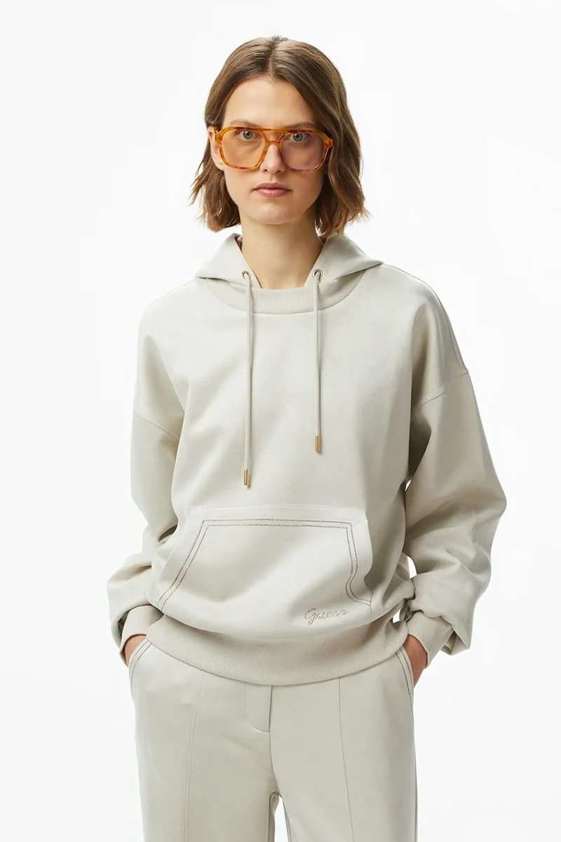 Guess Eco Kadın Krem Scuba Sweatshirt W4BQ09KAUJ2-A115