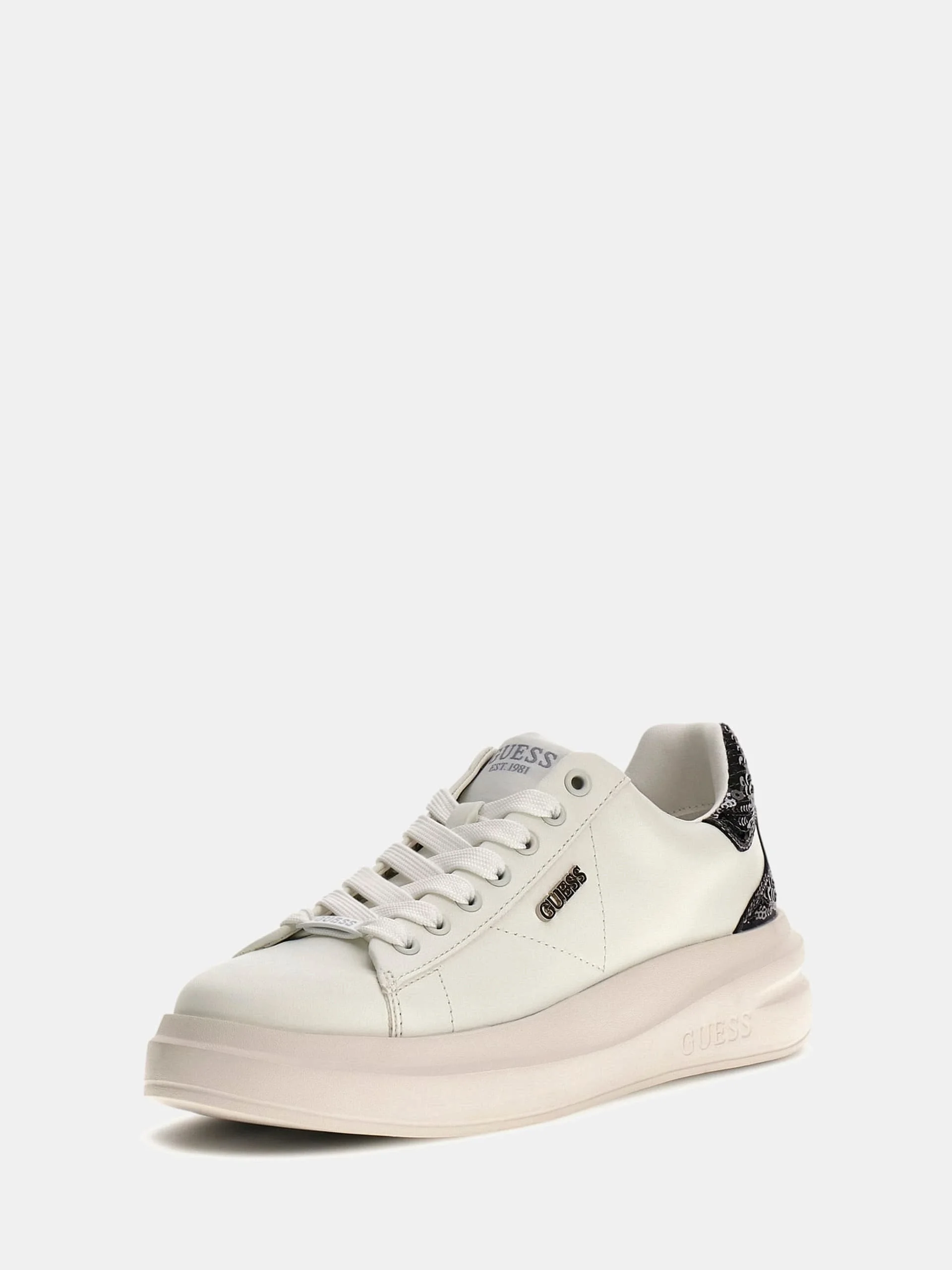 Guess Elbina10 Kadın Beyaz/Gümüş Deri Sneaker FLFE10ELE12-WHISI