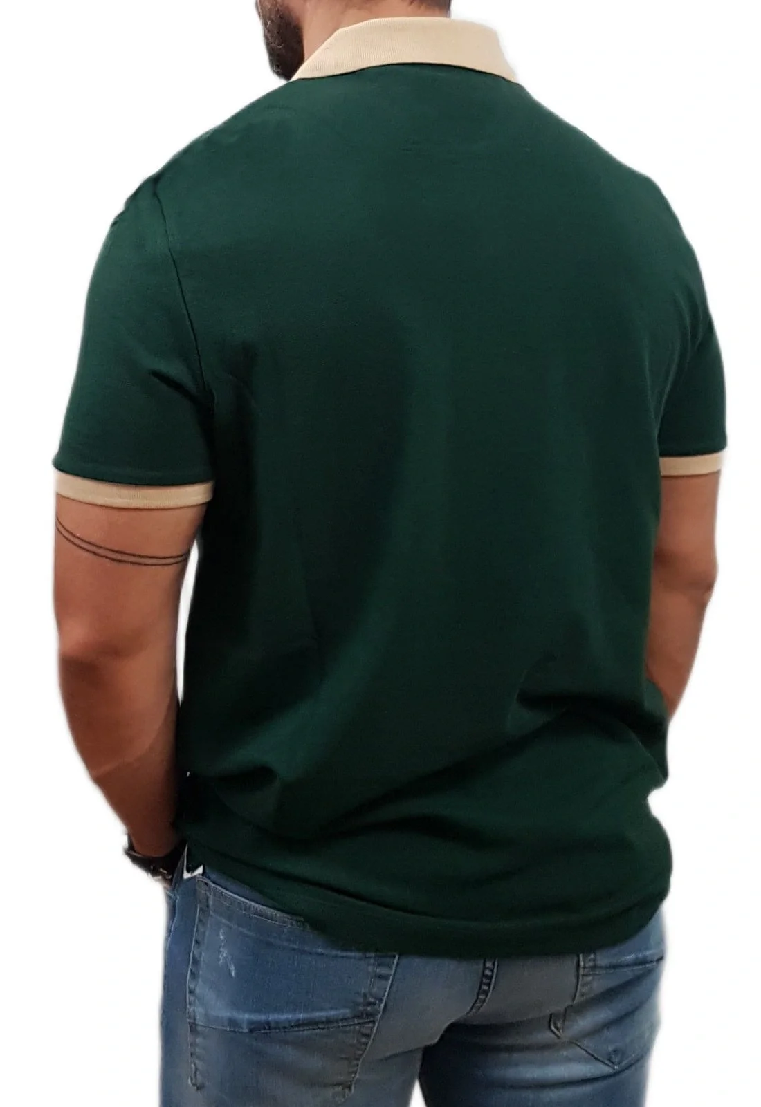 Guess Emblem Erkek Yeşil Regular Fit Polo T-Shirt M5YP03KCJV1-G8U1