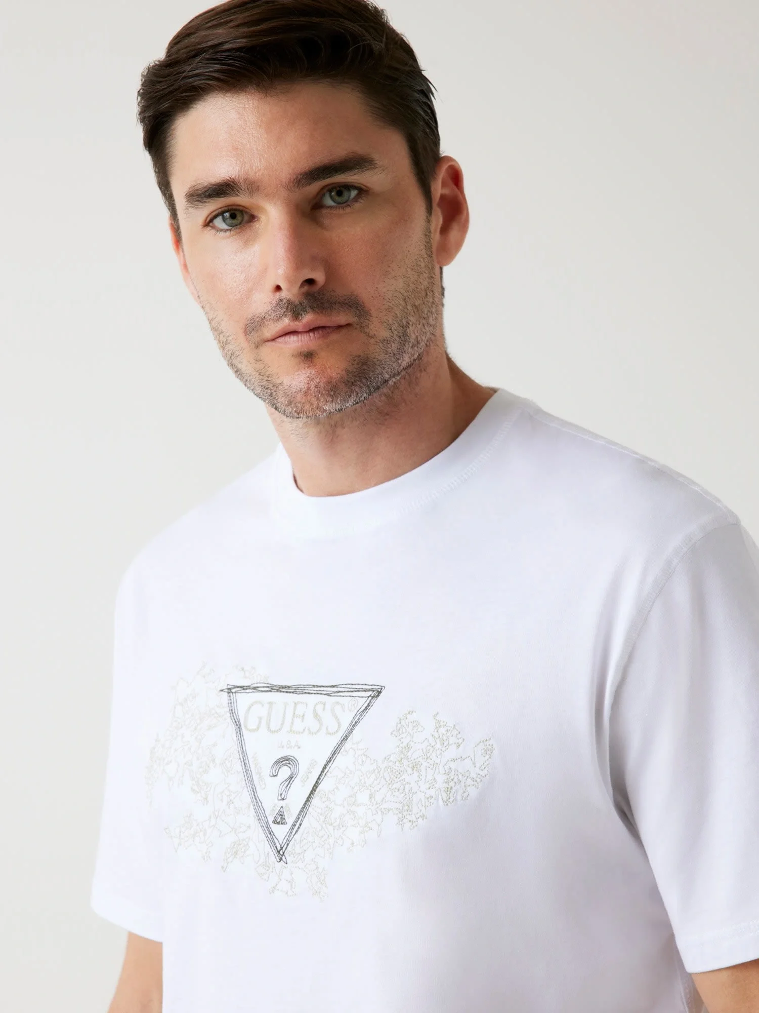 Guess Embroidery Erkek Beyaz Regular Fit T-Shirt M5BI07I3Z14-G011