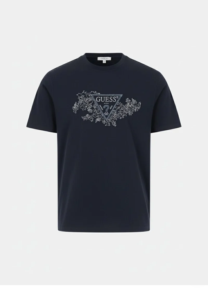 Guess Embroidery Erkek Lacivert Regular Fit T-Shirt M5BI07I3Z14-G7V2