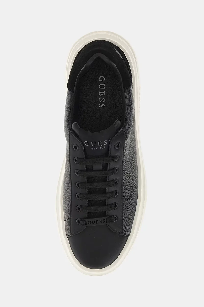 Guess Elba Erkek Siyah Deri Sneaker FMPVIBFAL12-BLACK