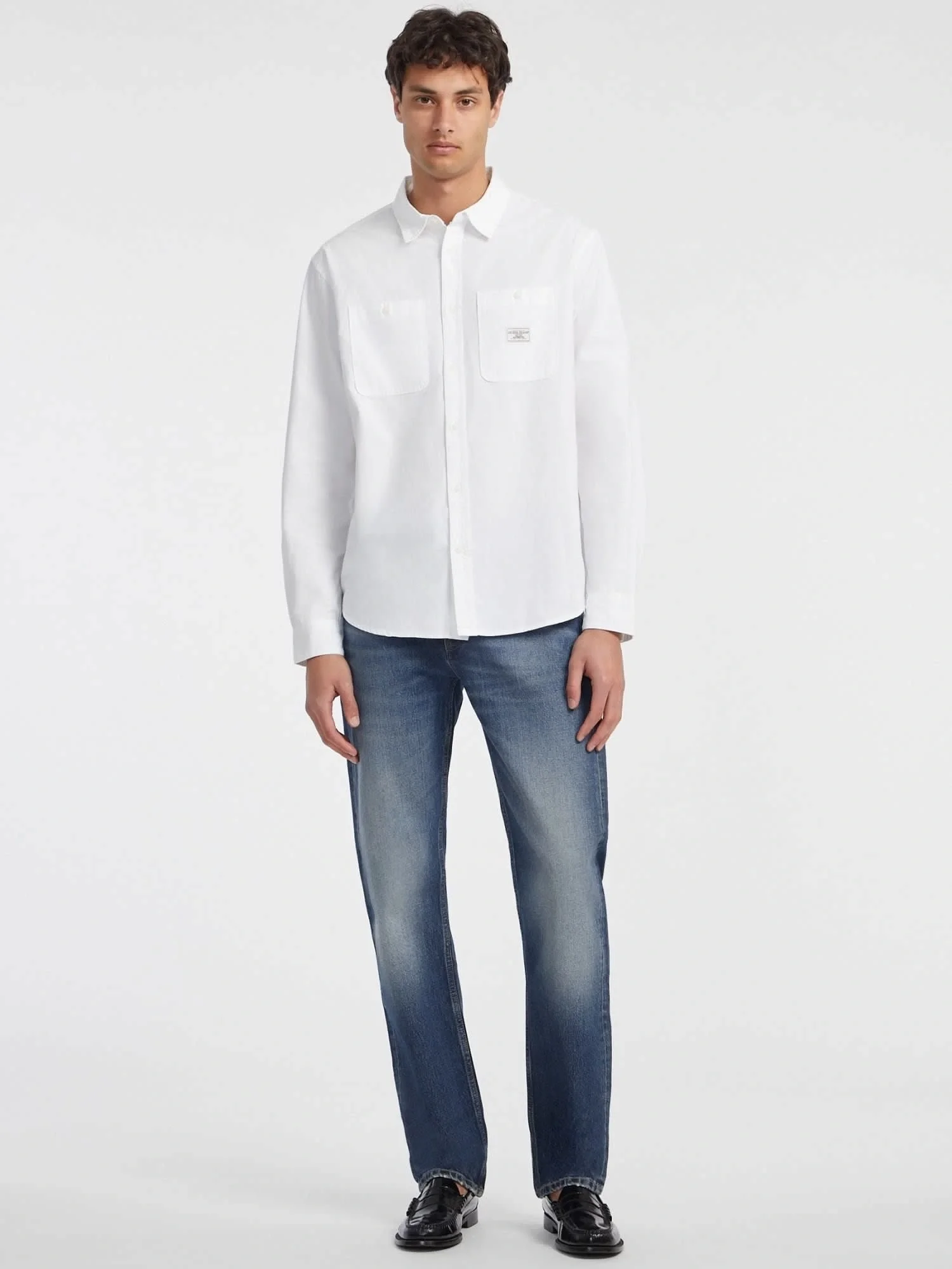 Guess  Erkek Beyaz Regular Fit Gömlek M4YH37WGCF1-G011