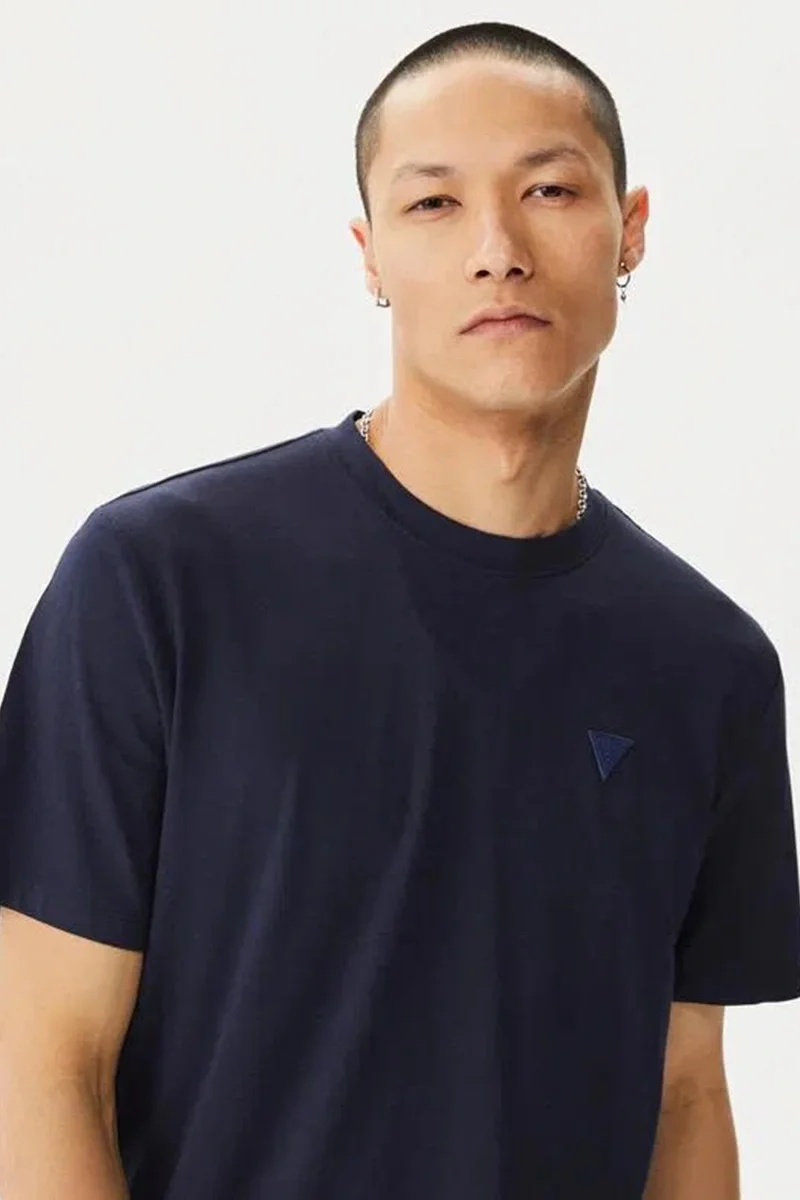 Guess HEDLEY SS T-SHIRT Erkek Lacivert T-shirt Z2YI12JR06K-G7V2