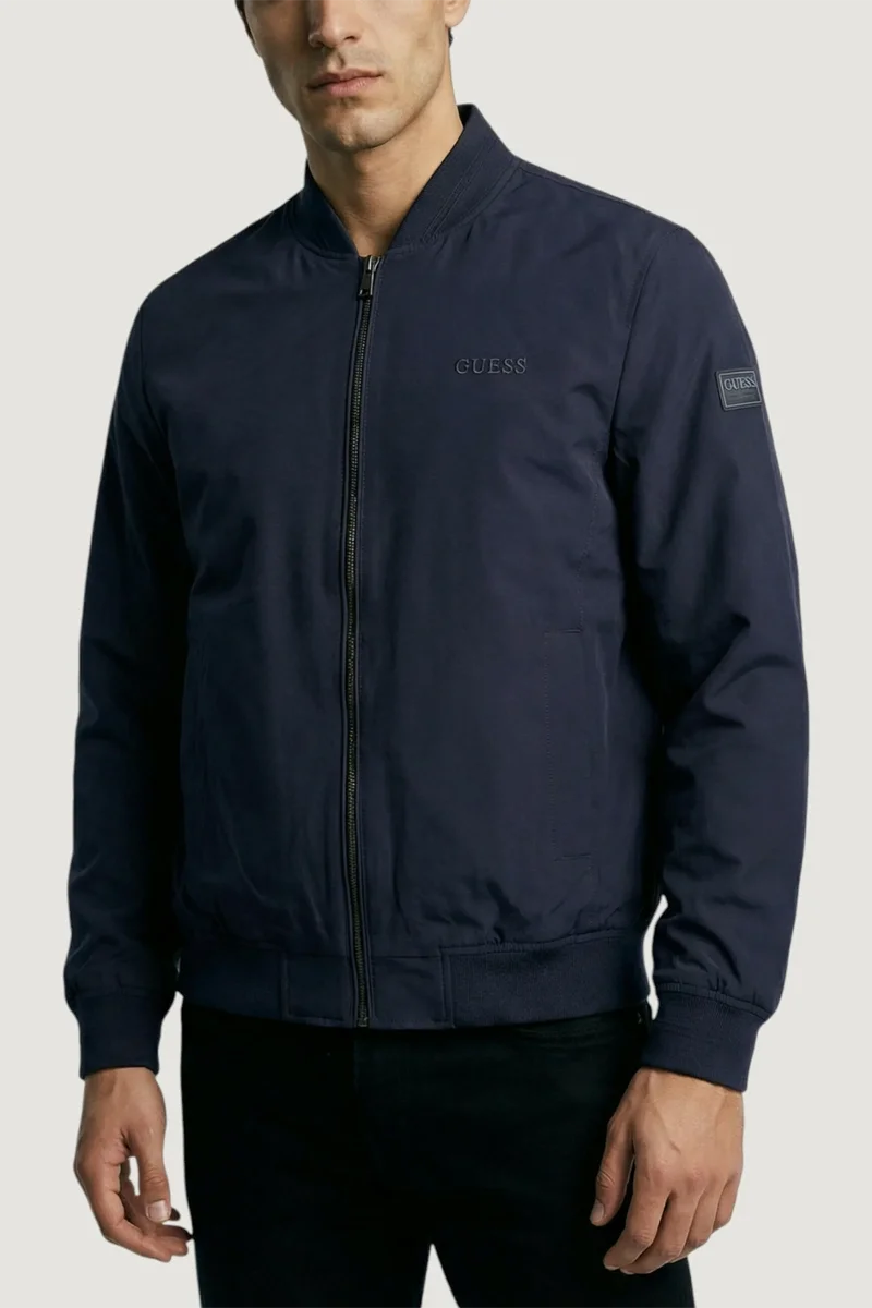 Guess Esnek Katlanabilir Bomber Erkek Lacivert Ceket M6RL09WJ362-G7V2