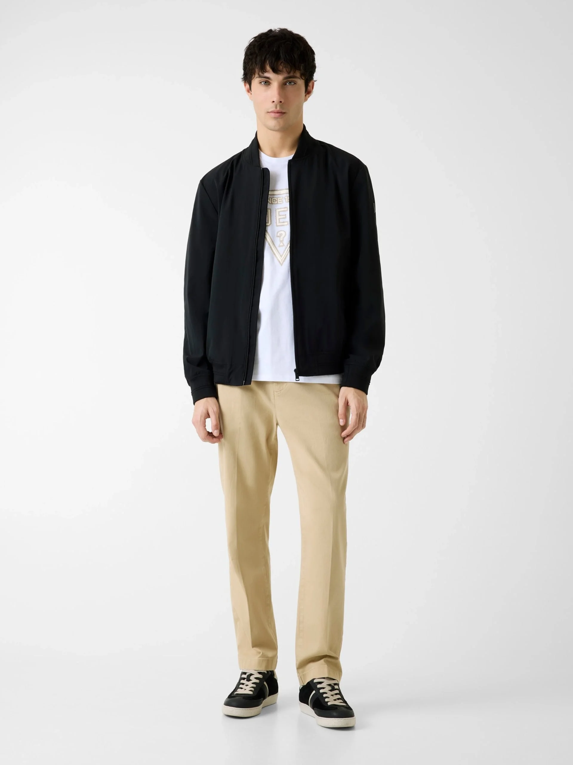 Guess Esnek Katlanabilir Bomber Erkek Siyah Ceket M6RL09WJ362-JBLK