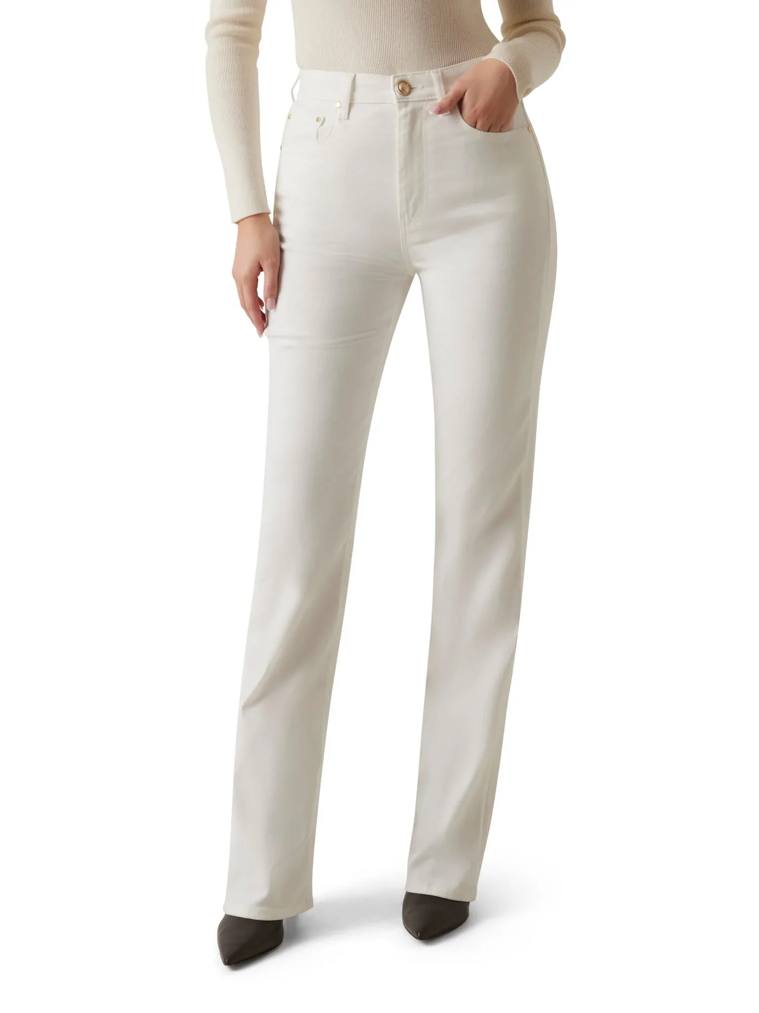 Guess Euphoria Kadın Beyaz Modal Karışımlı Regular Fit Pantolon W5BA33WFQYB-G012