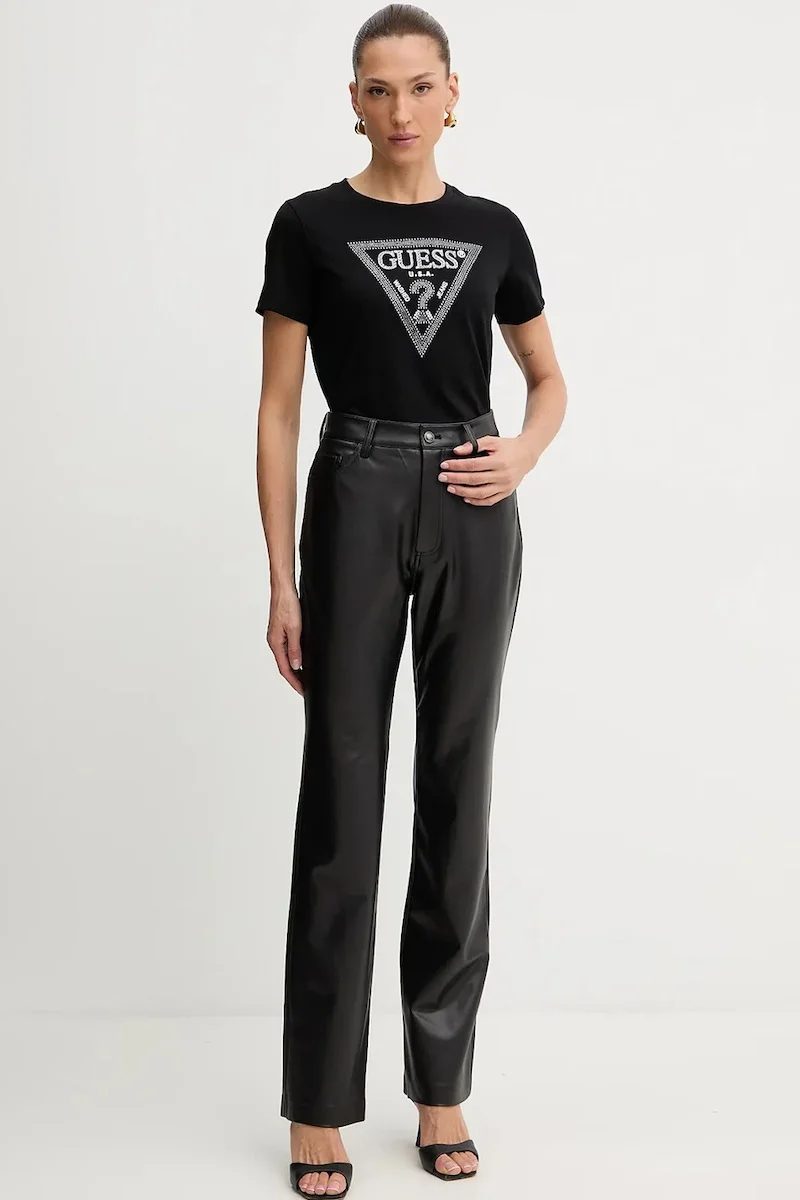 Guess Euphoria Kadın Siyah Regular Fit Pantolon W5BB75K8S30-JBLK