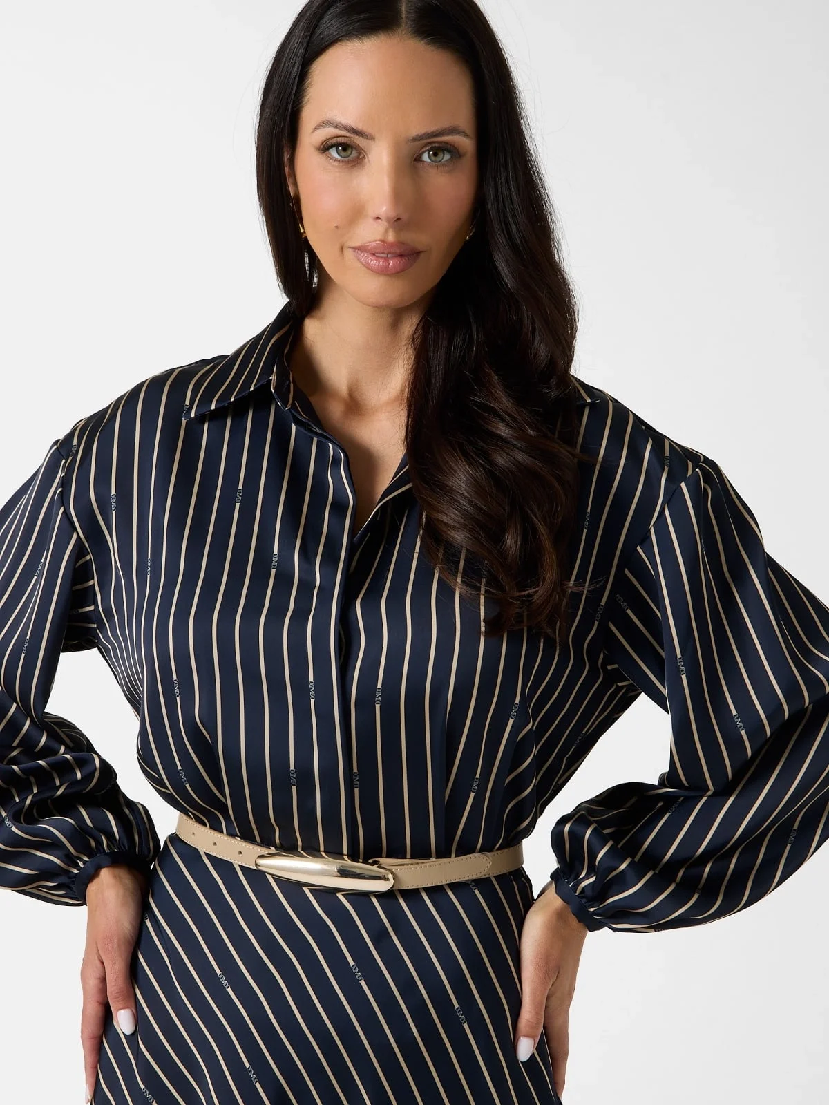 Guess Fatou Uzun Kollu Kadın Mavi Elbise 6RGK467430A-PMBV